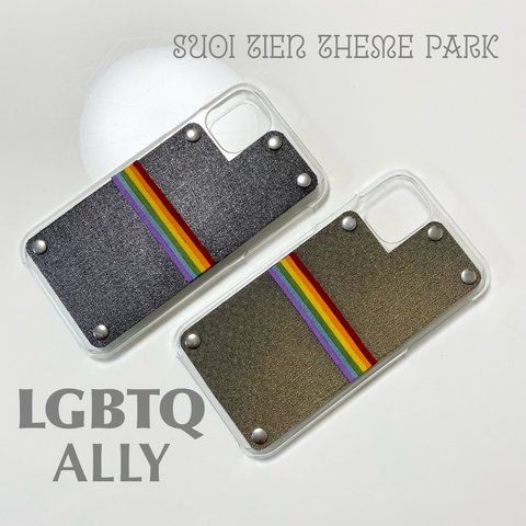 【S-56】LGBTQ レインボー アライ ユニセックス iPhone11 スマホケース