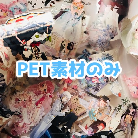 PET素材のみの人物フレークシール