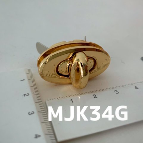 MJK34G オーバル型ひねり金具(ひねり止め)34*19mm高級ゴールド色