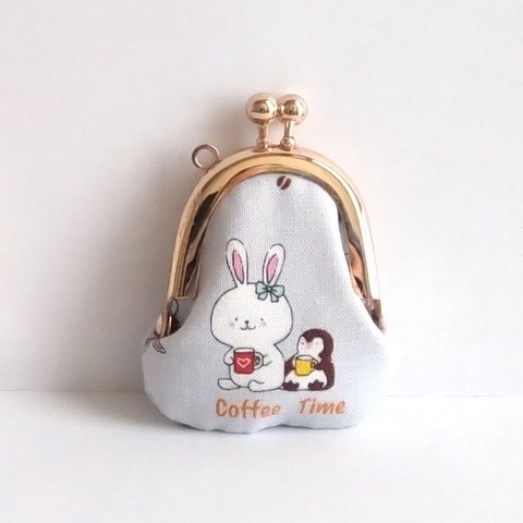 小さいがま口：豆姫：ちっちゃいがま口：littlie purse 362：かわいいがまぐち：小さな財布：ペンギン,うさぎ,penguin