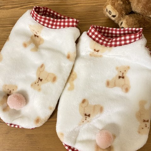 完成品★くまさんフリースタンクトップ🧸S