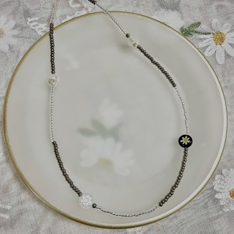 black and white necklace