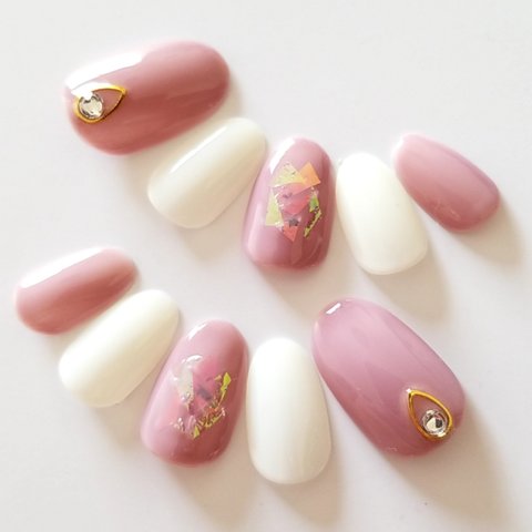 Sheer Color Film Nail Orchid×White