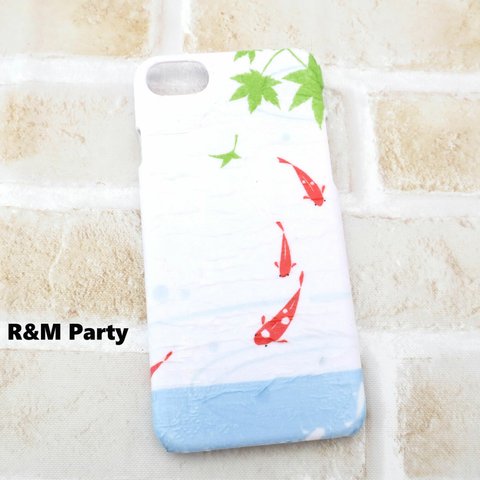 モダンな金魚柄スマホケース★iPhoneSE/iPhone12mini/iPhoneXR/iPhone8/iPhone11/iPhoneXSMax/iPhone11Pro/iPhone12ProMax