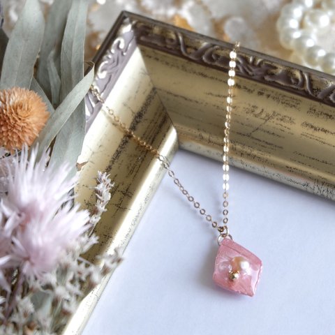 𝓝𝓮𝔀【14kgf】Seashellの海のカケラ𓇼Necklace ◇ Pearl Pink🌸 / 淡水パール/ ローズクォーツ