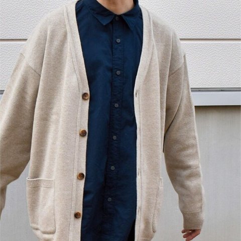 洗えるカシミヤカーディガン size3 (beige)