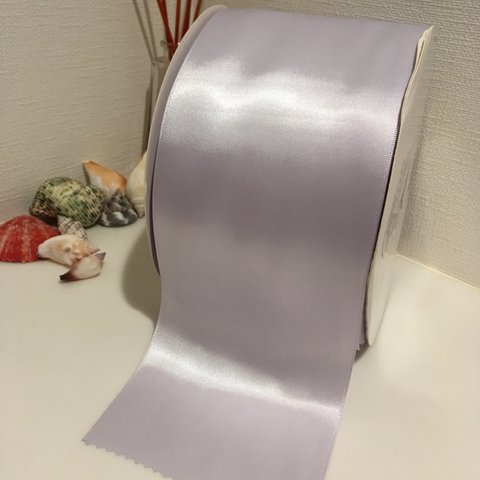 ☆両面サテンリボン☆ 幅広10cm グレー