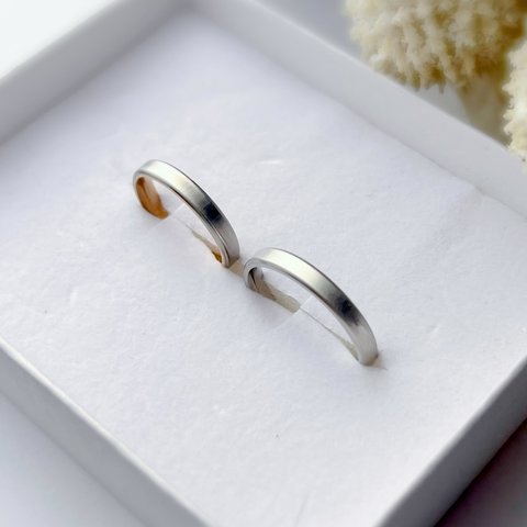 しっとり輝くペアリング  プレゼント  シルクマット マット 刻印 ステンレス 指輪  リング ペア  結婚指輪  マリッジリング （リング2本価格）