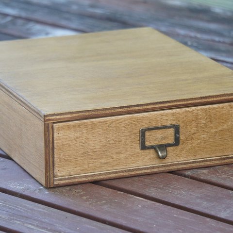 木製の小引き出し１段・/ソーイングボックス/収納/アンティーク/書類棚/レターケース/古道具 