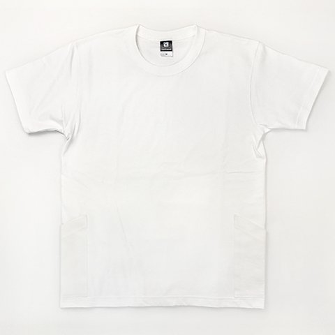 サイドポケット〜Mサイズ　Tシャツ　ホワイトxホワイトデニム　＜送料無料＞
