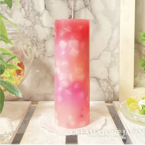 Φ5.1cm×H15cm ペタルキャンドル (ブーゲンビリア) № 000735 /Gradation Candle