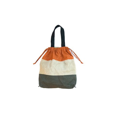 (リュックサックにもなる)MOMOZONOデザイナートートバッグ、接着加工、３色オレンジ、ベージュ、グレーXXL