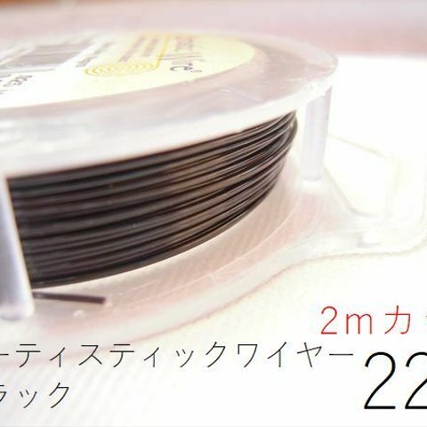 【2パック】＃22アーティスティックワイヤー/ブラック22ゲージ（約0.64mm) 2Mカット×２パック【AWBK】【22G】