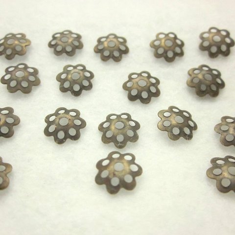 ビーズクラブ 座金 ビーズキャップ 丸 金古美 50個 8mm 天然石 パーツ ピアス イヤリング ネックレス ブレスレット ハンドメイドパーツ [4582434308984]