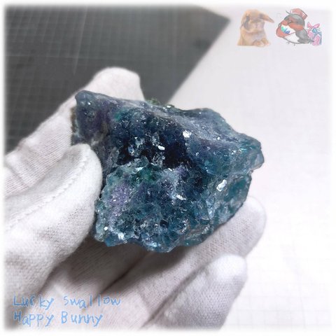 ◆ 秘蔵品 宝石質 特殊希少カラー ブルーフローライト 欠片 結晶 蛍石 原石 No.4891