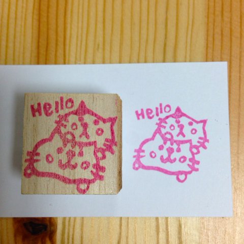 ねこねこはんこ『Hello』