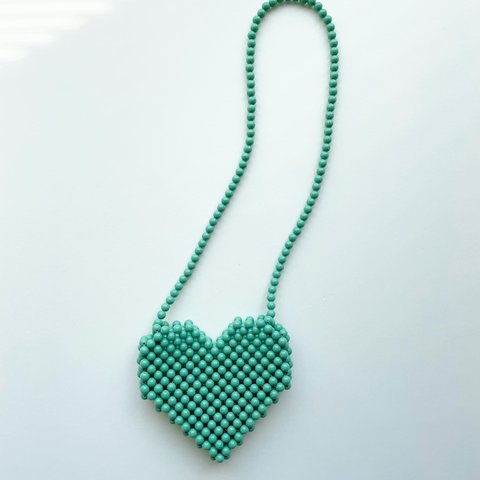 heart beads bag / ハートビーズバッグ / ビーズバッグ / ショルダーバッグ / ポシェット / キッズバッグ / ハートバッグ