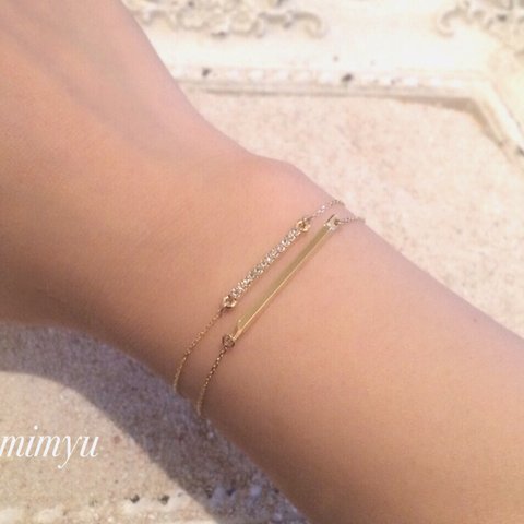 Crystal&Gold Stick Bracelet