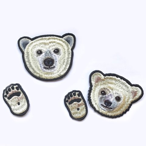 ホッキョクグマの刺繍ワッペン