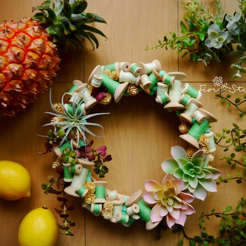 【送料無料】Wreath ***bobbin Piante succulente