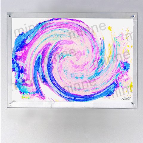 【アートデータ】神秘の渦7（Cerulean blue & Baby pink）