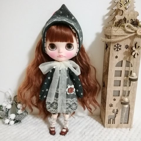 ブライスアウトフィットセット 🍎027 チャコールグレーver. ①  ＊blythe outfit