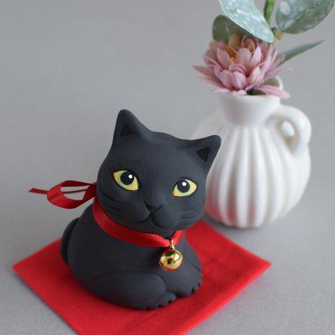 振りむき猫(黒猫)【受注制作】ご注文前には必ずメッセージで納期をお確かめください