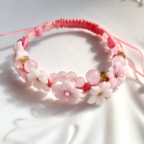 受注制作☆桜☆桜Cherry blossom garden bracelet☆春アクセサリー