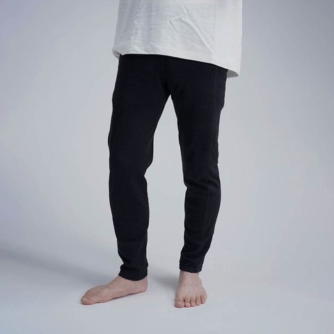 【Mサイズ】Linen knit タイツ オールシーズン着用できます / ブラック b014n-bck2-m