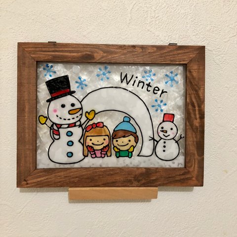 ステンドグラス風♡冬♡雪♡かまくら♡winter