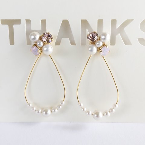 2way!! pearl × bijou flower & drop* pink*