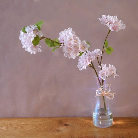 【受注制作】自宅でお花見 お水換え不要＊桜のウォーターアレンジ　花瓶セット　マジカルウォーター　ひなまつり　インテリア　春　オーロラ