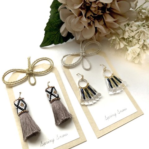 再販♡【happy bag】beads earrings 2点set