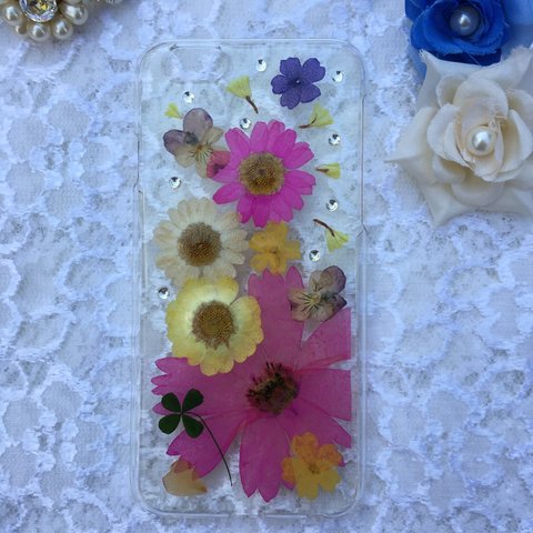 押し花iPhone6 6s ケース ドライフラワー スマホケース 押し花ケース