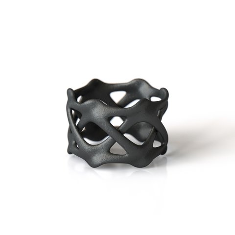 【送料無料】CLAVICLE RING Matt Black Steel | 3d Printed Jewelry