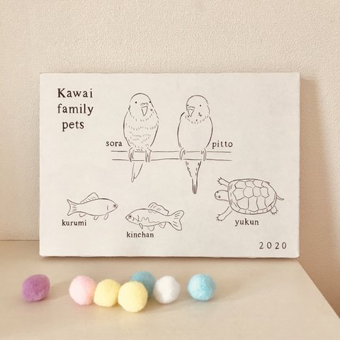 ペット似顔絵ボード　小動物　にがおえ　オーダー 