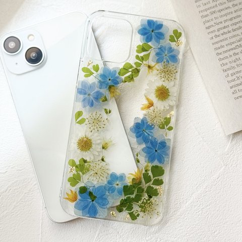 紫陽花iPhoneケース 紫陽花スマホケース 押し花iPhoneケース 押し花スマホケース 押し花ケース 押し花 スマホ