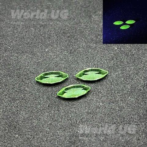 ウランガラス ルース マーキスカット 緑 15mm×7mm 1粒