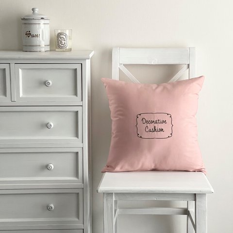 DC rogo  Cushion cover / baby pink（クッションカバー）