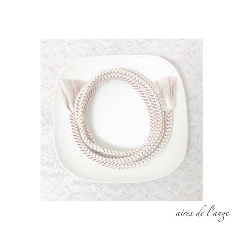 no.513 - 帯紐(white×red)