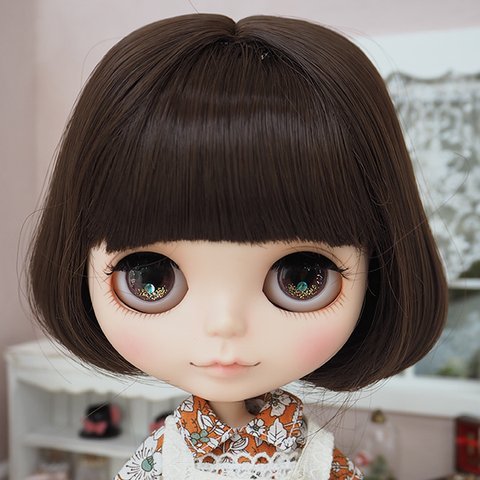 ネオブライス ウィッグ キューティ分け目ボブT オレンジエスプレッソ 10インチ/ドール Blythe