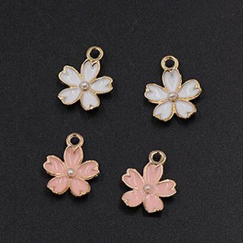 GTM-030-1  12個 エポチャーム 桜 13×17mm ゴールド  3X【4ヶ】