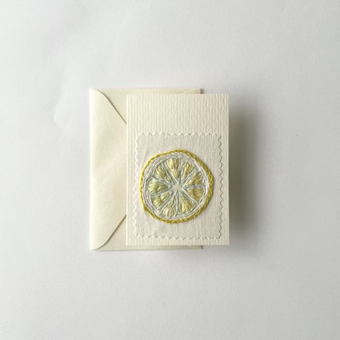 刺繍カード/輪切りレモン