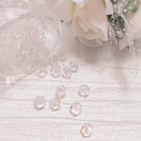 【20個】A級ガラス ダイヤカットビーズ