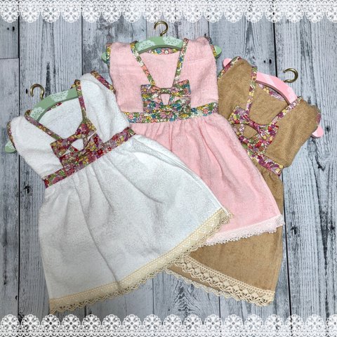 リバティ🎀ダブルリボン🎀のドレスタオルP2