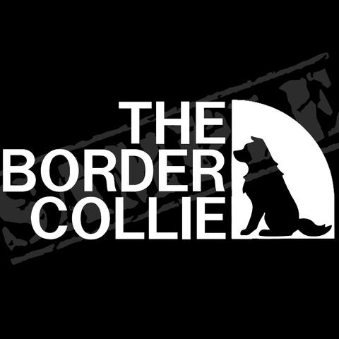 THE BORDER COLLIE（ボーダーコリー・座り姿バージョン） パロディステッカー / 7cm×17cm