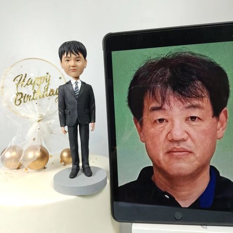 ケーキトッパー オーダーメイド 似顔絵プレゼント フィギュア人形ぬいぐるみ 上司 社長 友達 昇進 退職 還暦祝い 記念日祝い 誕生日祝い