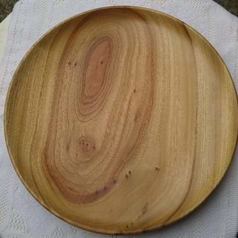 木製平皿〔クス材〕34.5cm 木皿 木の器  木製食器   大皿 和食器No.25