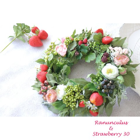 送料込＊Ranunculus＆Strawberry 30