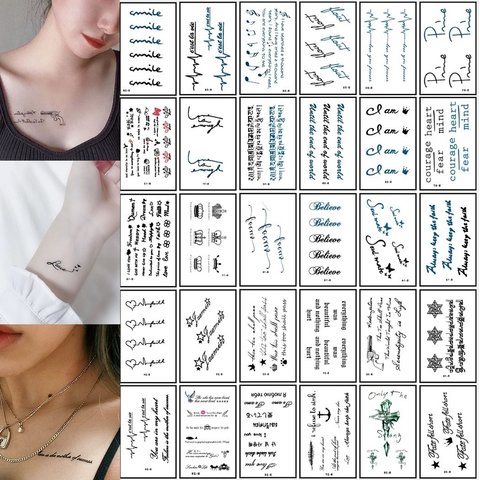 30枚セット タトゥーシール 文字 記号 おまけ付き